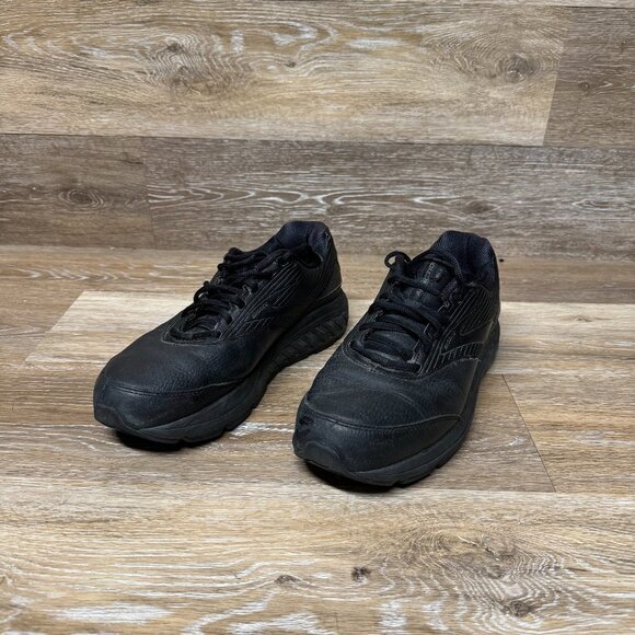 Brooks Addiction 2 Black Leather Walking Sneaker Men\'s Size 9.5